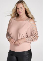 Venus Plus Size Rhinestone Sleeve Top