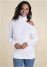 Venus Plus Size Cutout Shoulder Turtleneck in White