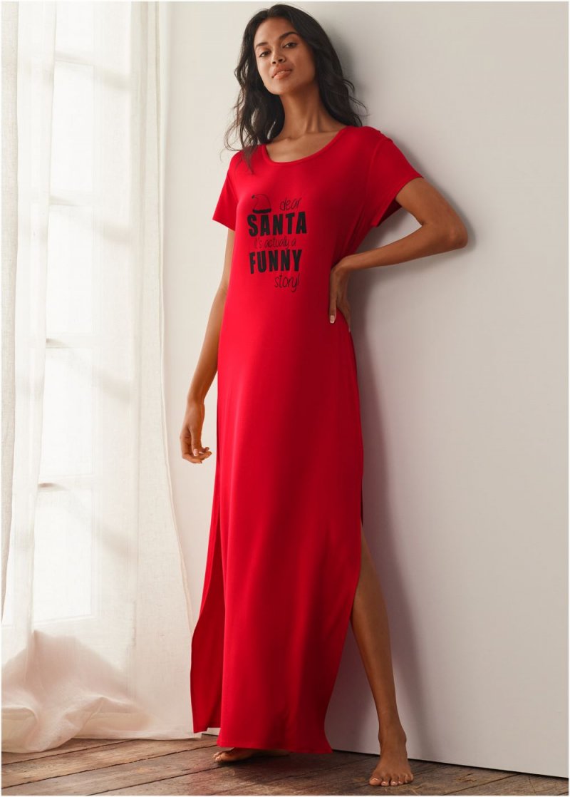 Venus Dear Santa PAJAMA MAXI DRESS