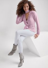 Venus VENUS | Sweet Bow Keyhole Sweater in Lilac