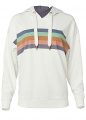 Venus Plus Size Striped Detail Sweatshirt in White Multi