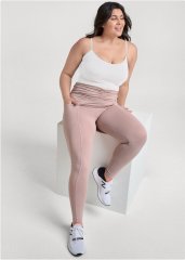 Venus Plus Size Ruched Waist Leggings in Tan