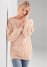 Venus VENUS | Boat Neck Cable Knit Sweater in Peach