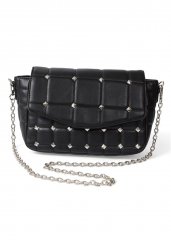 Venus Quilted Chain Handbag in Black