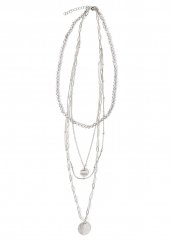 Venus Layered Paperclip Necklace in Silver