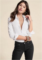 Venus Tailored Button-Up Shirt in White