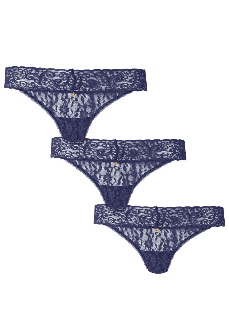 Venus Belize Blue Pearl by VENUS® Allover Lace Thong 3 Pack