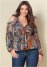 Venus Plus Size Cold-Shoulder Paisley Top