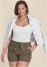 Venus Plus Size Belted Utility Shorts - Olive