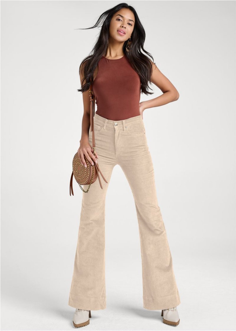 Venus Cream CORDUROY FLARED PANTS