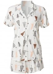 Venus Ivory Multi Short Sleeve Pajama Set