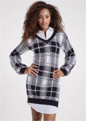 Venus Plaid Layered Sweater Dress - White & Black