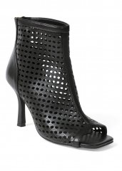 Venus Perforated Booties in Black