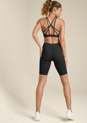 Venus Strappy Back Sports Bra in Black