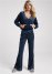 Venus Ribbed Velvet Pant Set in Navy