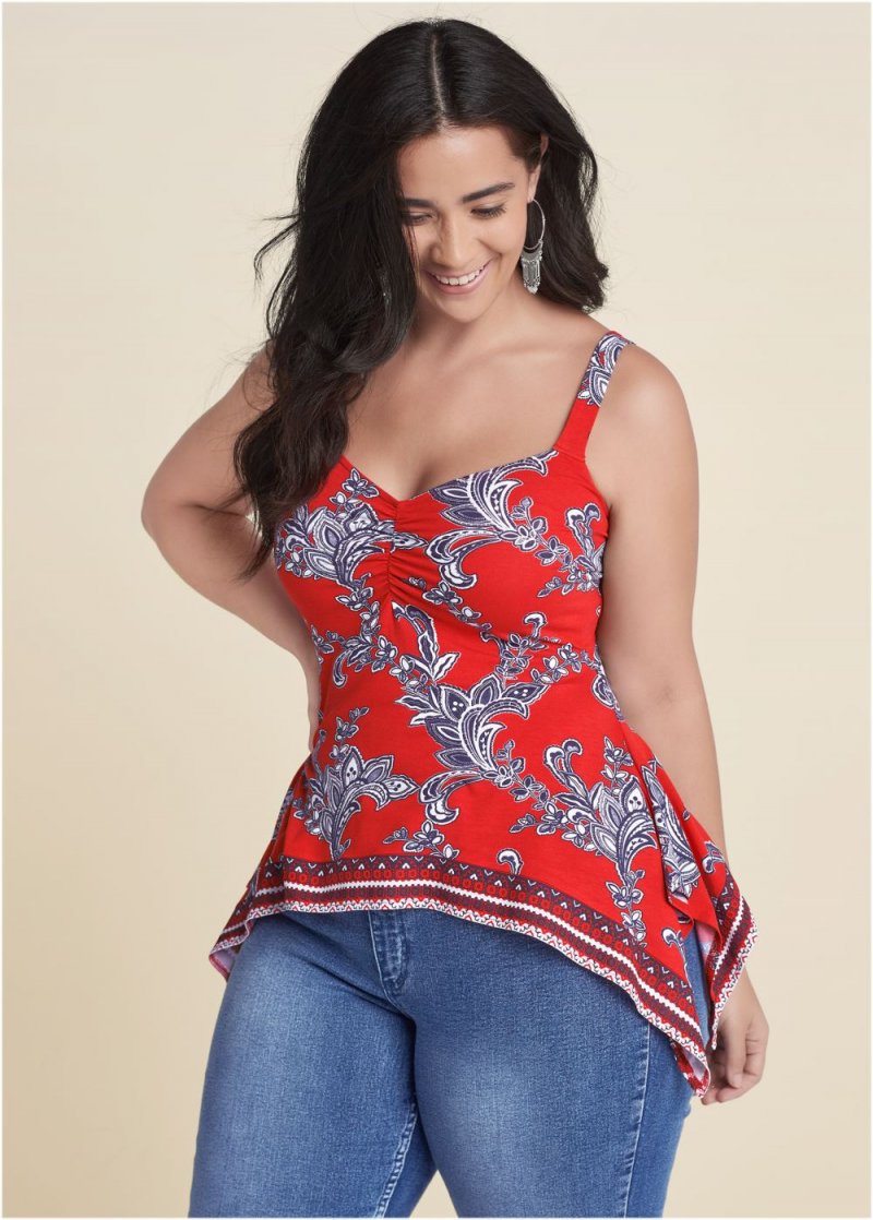 Venus Plus Size Paisley And Patriotic Tank