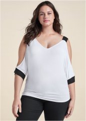 Venus Plus Size Color Block Top