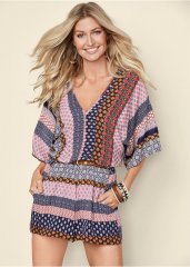 Venus Mixed Print Romper in Navy Multi