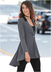 Venus High-Low Blazer in Dark Grey