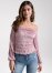 Venus Off The Shoulder Velvet Top in Pink