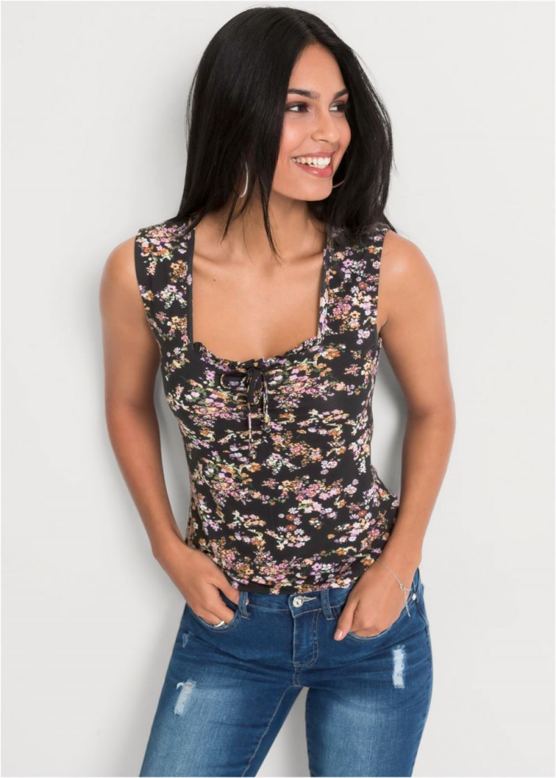 Venus Plus Size Tie-Front Floral Top