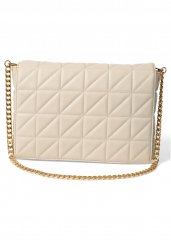 Venus Quilted Chain Handbag in Beige Glow