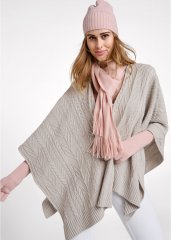 Venus VENUS | Sweater Knit Poncho in Grey