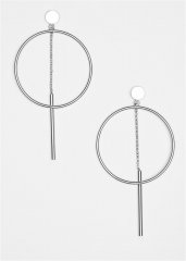 Venus Hoop Detail Earrings in Silver