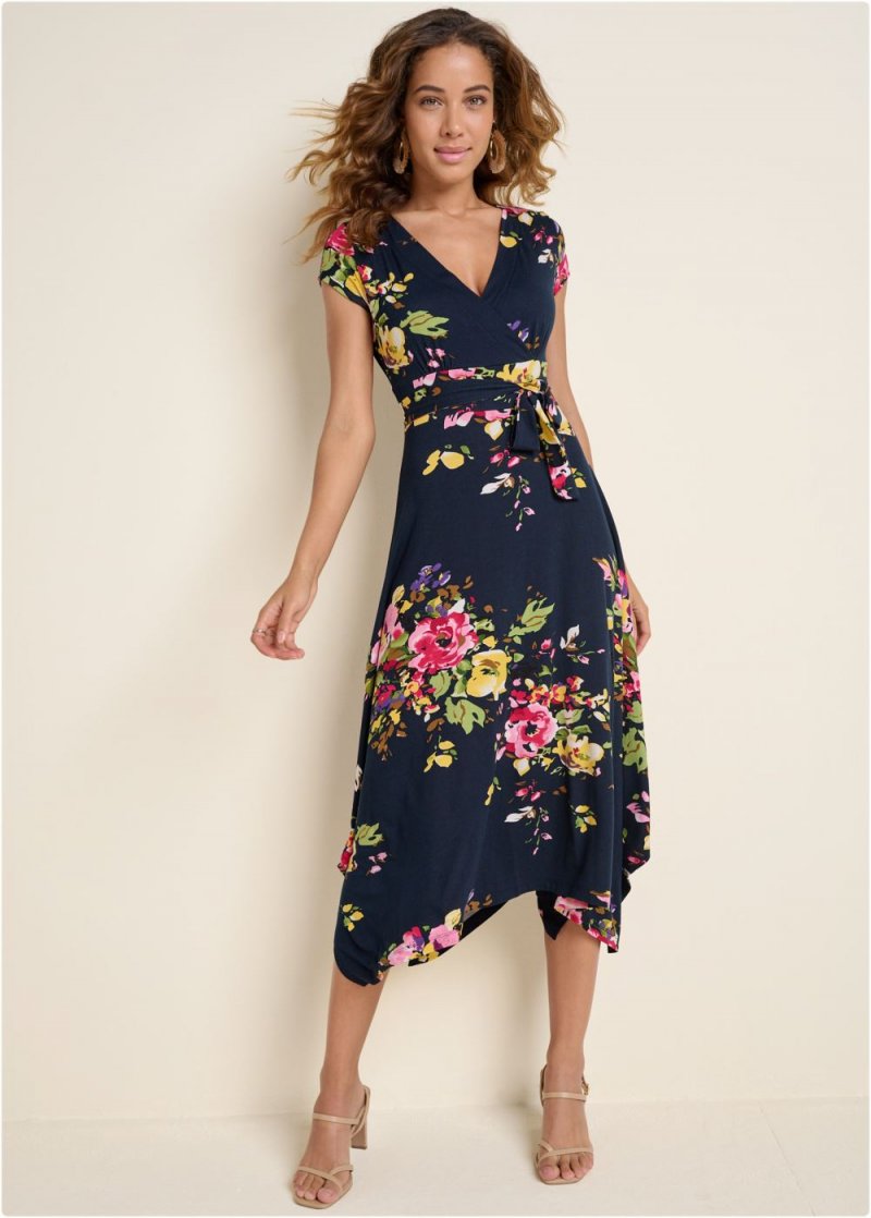 Venus Plus Size Floral Printed Dress