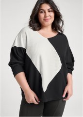 Venus Plus Size Color Block Oversized Top