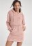 Venus Plus Size Cozy Sherpa Neck-Zip Dress in Peach Blush