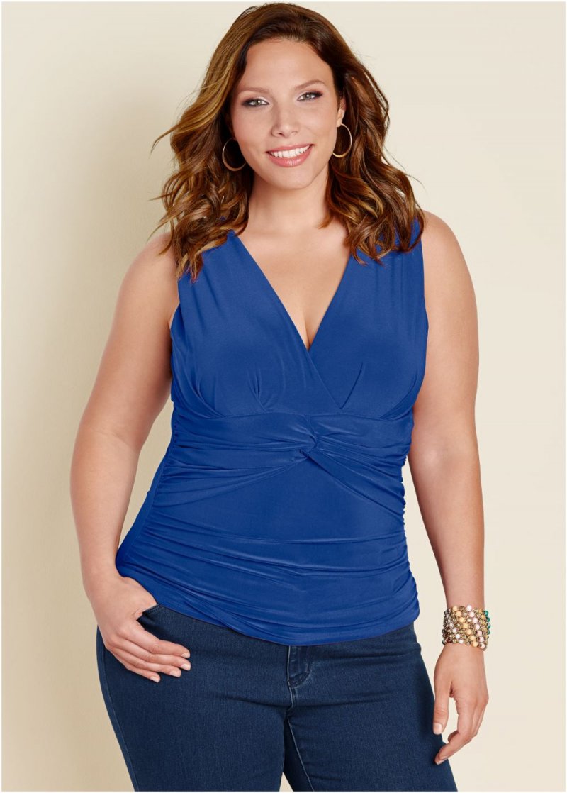 Venus Blue KNOT FRONT SLEEVELESS TOP