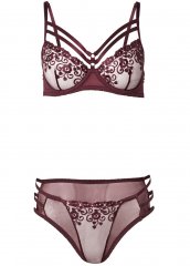 Venus Burgundy EMBROIDERED BRA SET