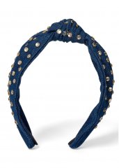 Venus Embellished Headband in Navy