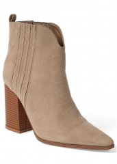 Venus Western Block Heel Booties in Natural