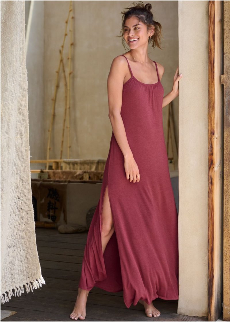 Venus Heathered Burgundy TANK NIGHTGOWN