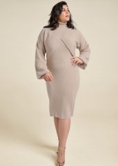 Venus Taupe SHRUG DETAIL SWEATER DRESS