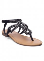 Venus Embellished Sandals in Black