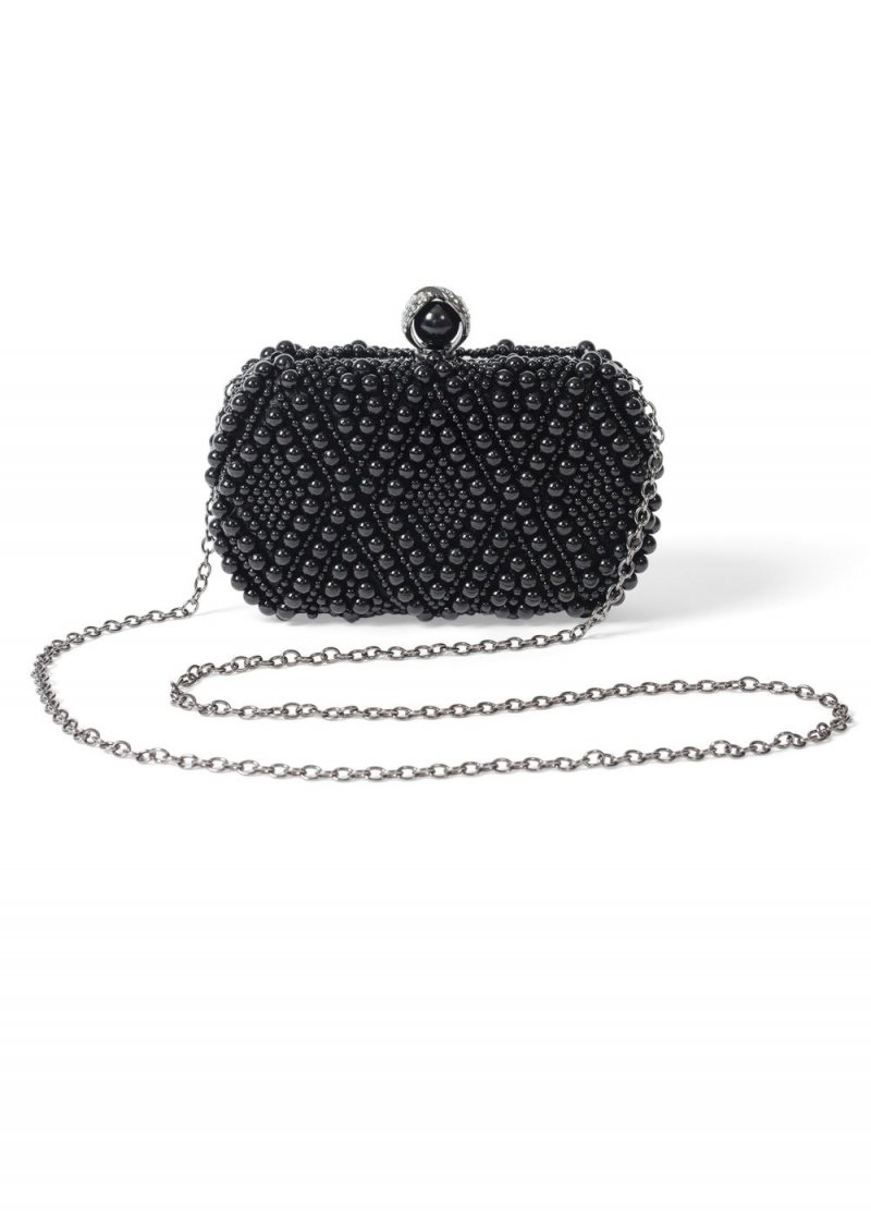 Venus Beaded Clutch And Crossbody in Black Multi