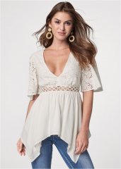 Venus Eyelet Detail Top in White