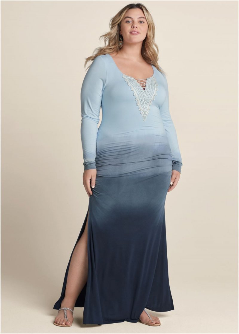 Venus Plus Size Strappy Ombre Maxi Dress