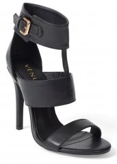 Venus Multi Strap Open Toe Heels in Black