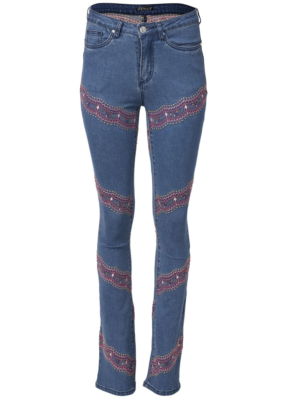 Venus Embellished Bootcut Jeans in Medium Wash