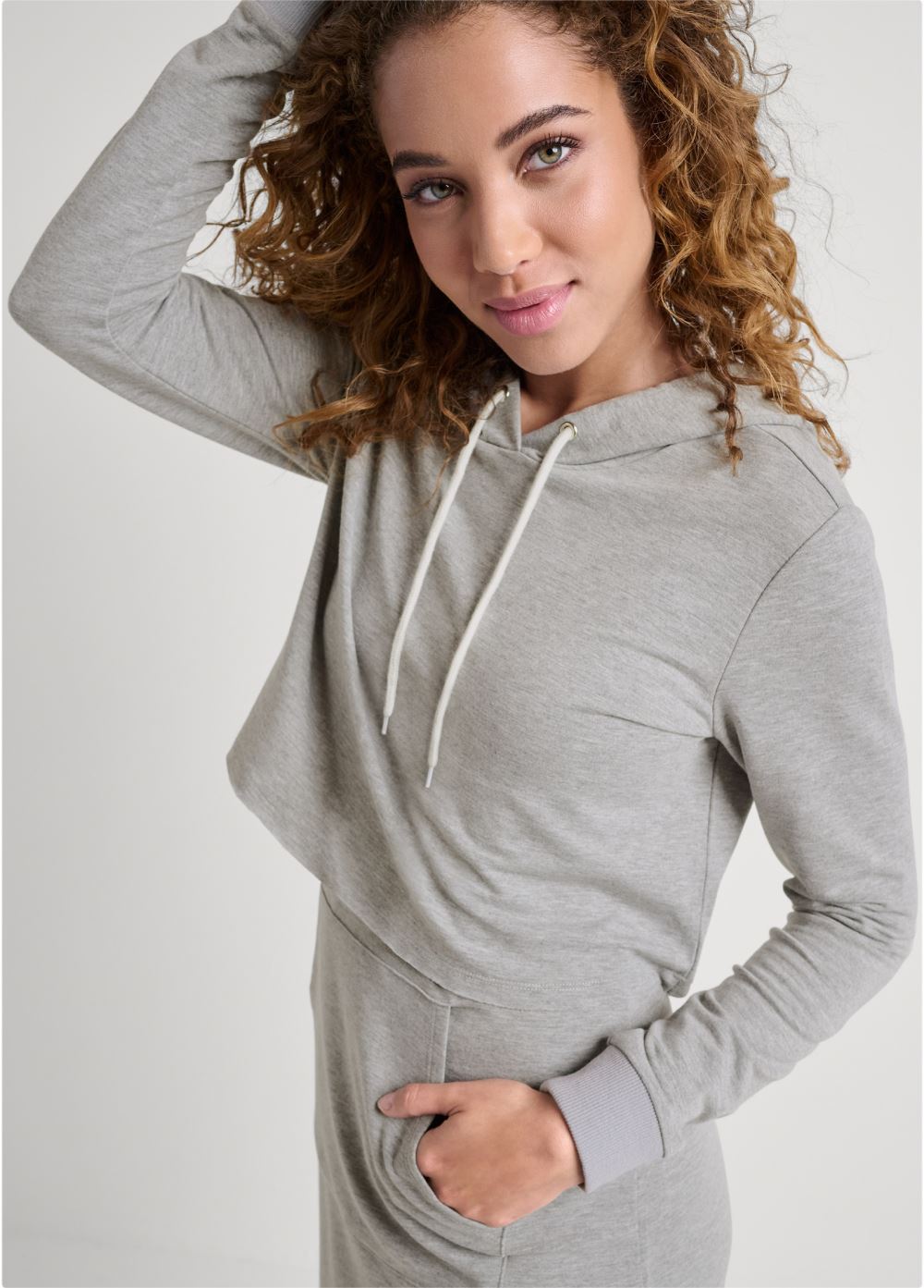 Venus Layered Lounge Dress Set - Heather Grey