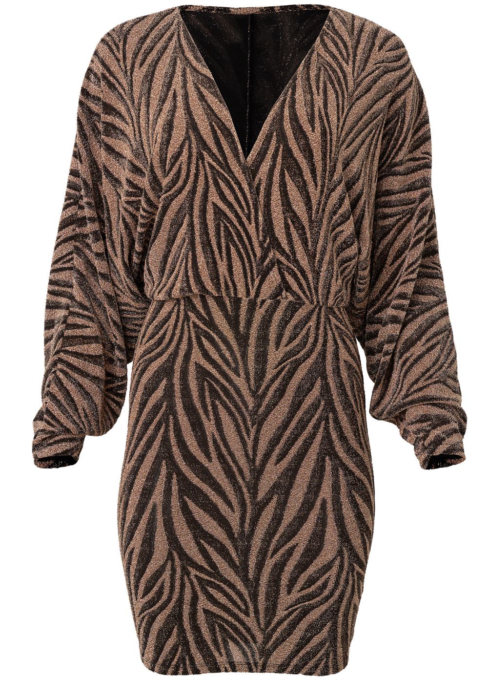 Venus Zebra Shimmer Dress - Black Multi