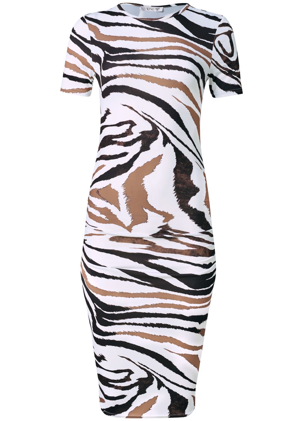 Venus Printed Bodycon Dress - White Multi