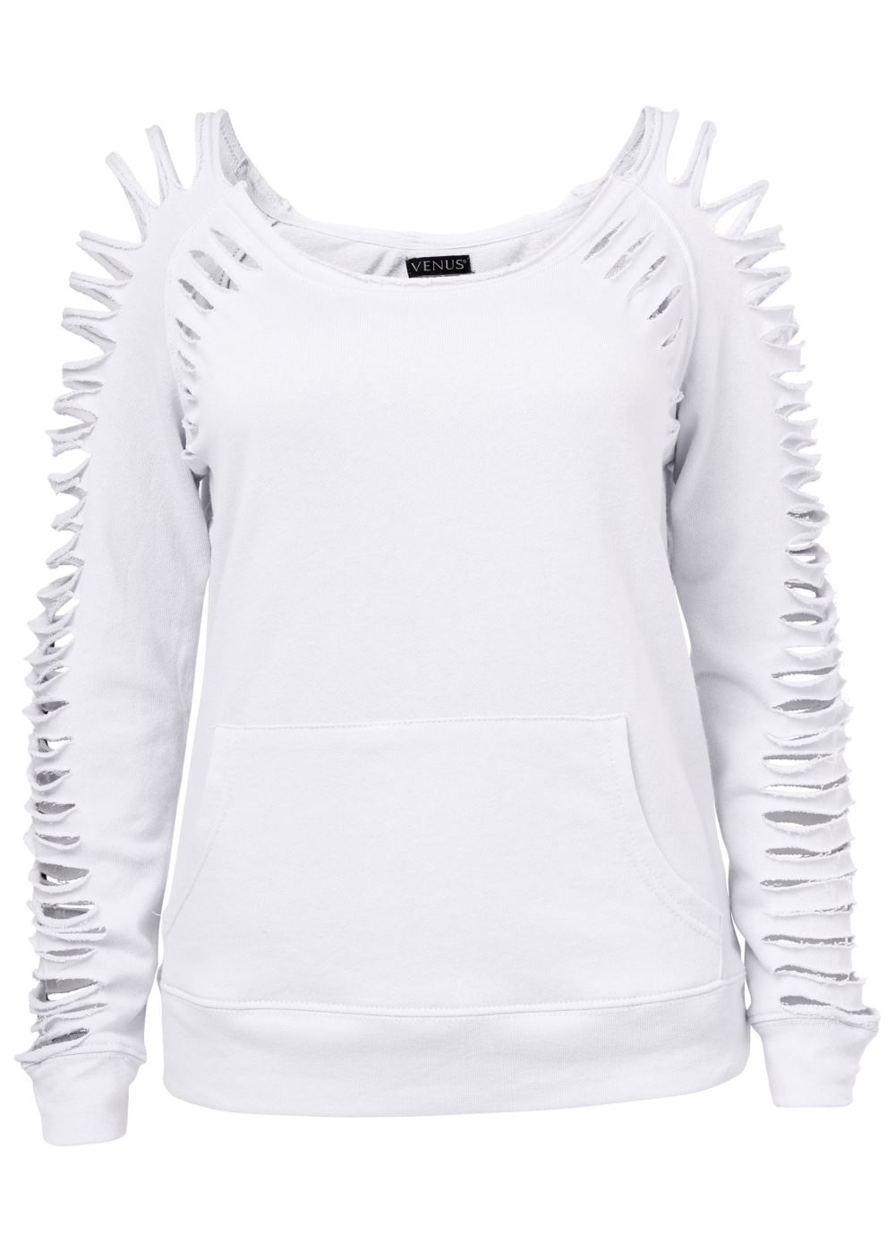 Venus Slash Detail Sweatshirt in White