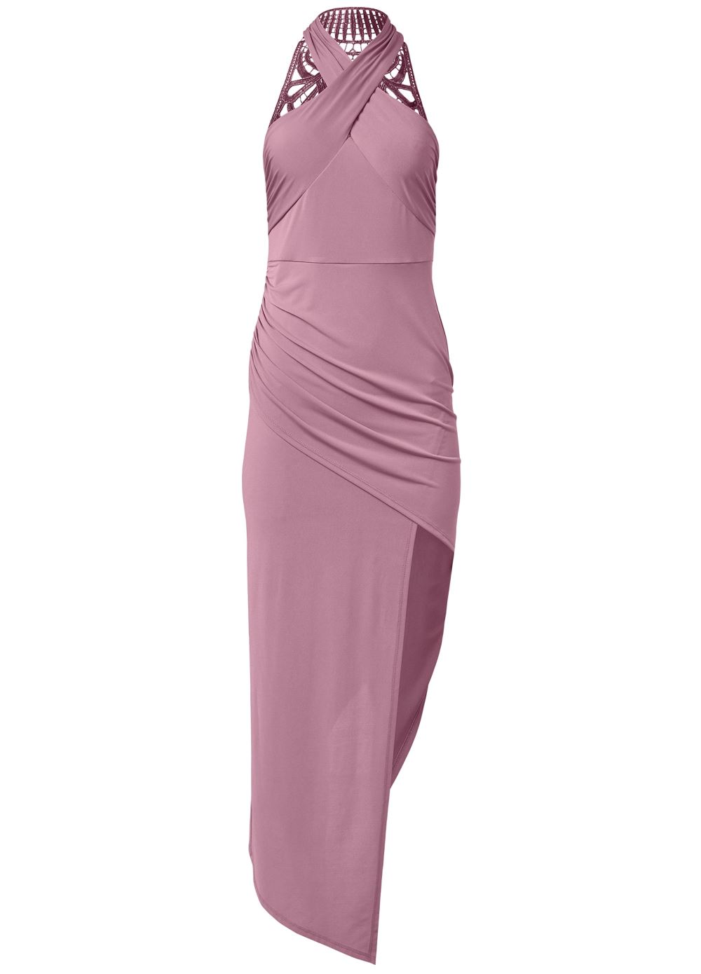 Venus Crochet-Back Long Dress - Mauve