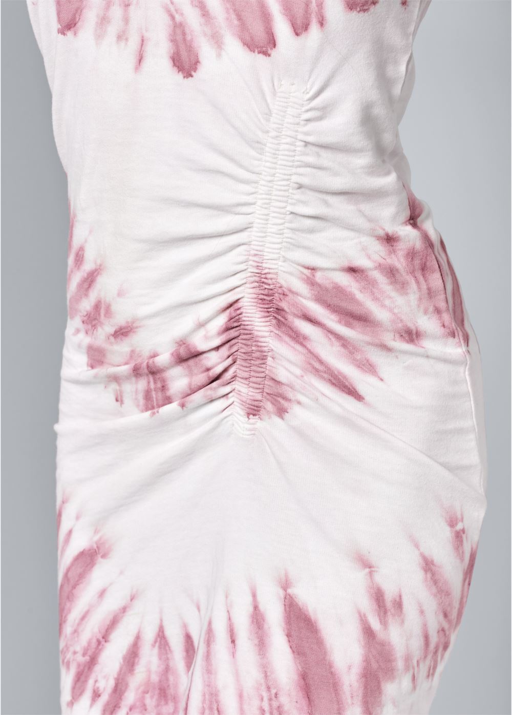 Venus Tie Dye Ruched Lounge Dress - White & Purple