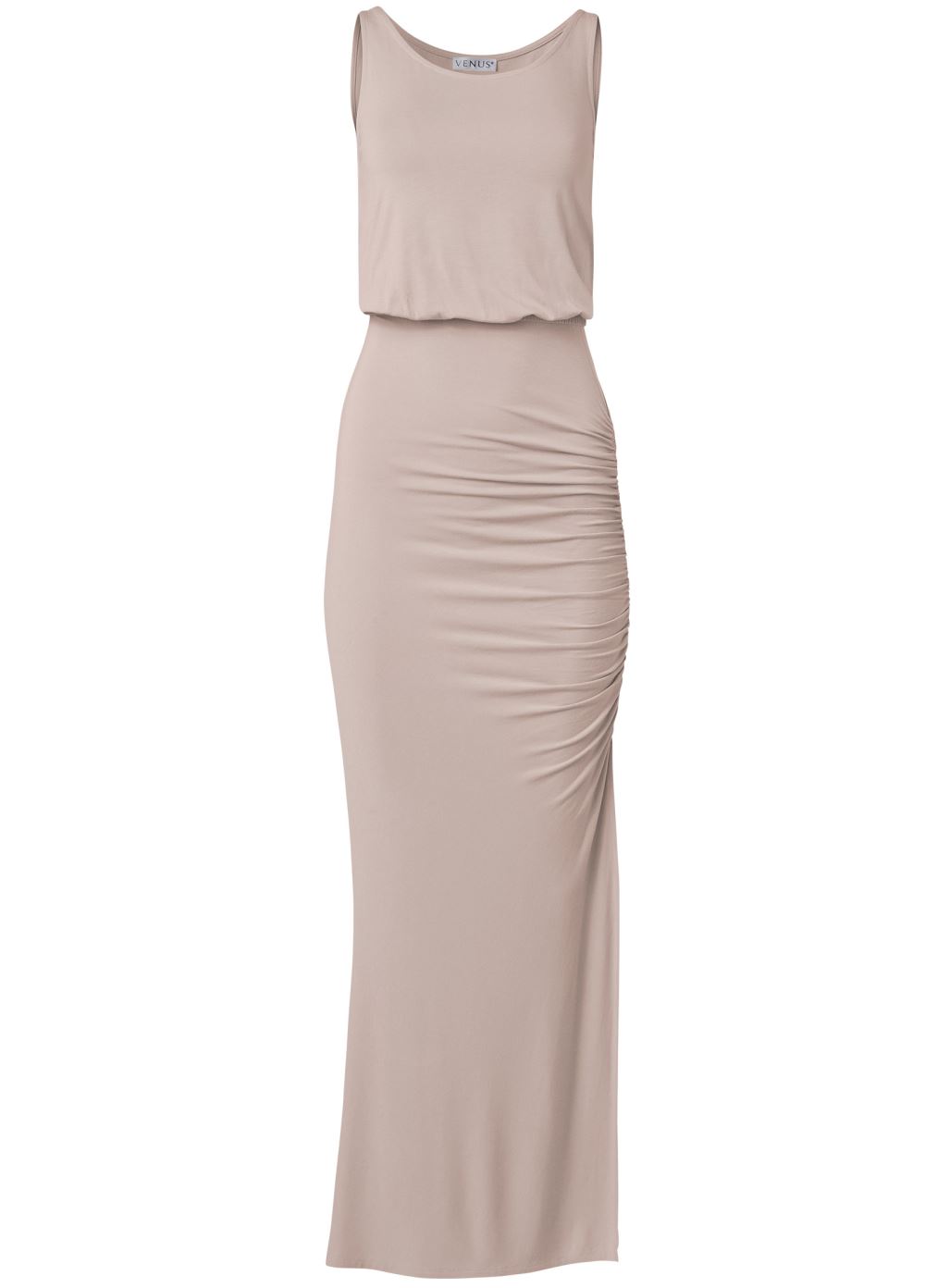 Venus Ruched Maxi Dress - Taupe